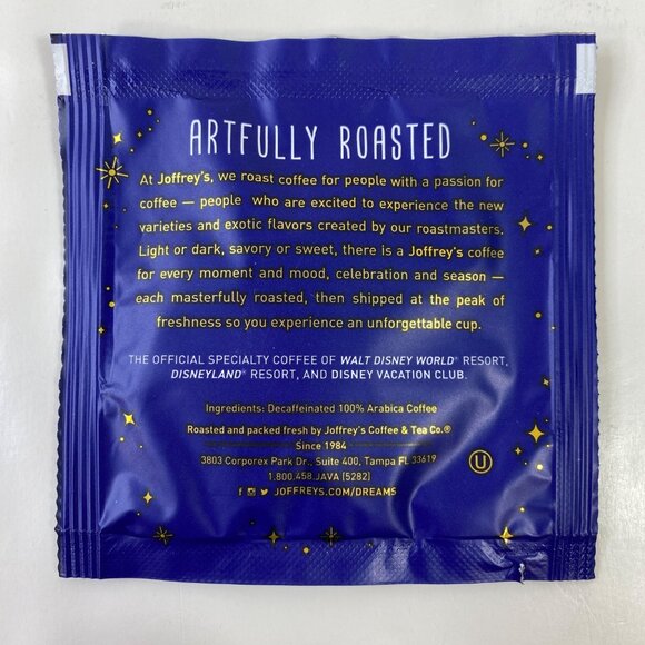 Joffrey's Disney Decaf Coffee Dark Roast 3 Packets One Cup Single Serve Mickey - Picture 2 of 2